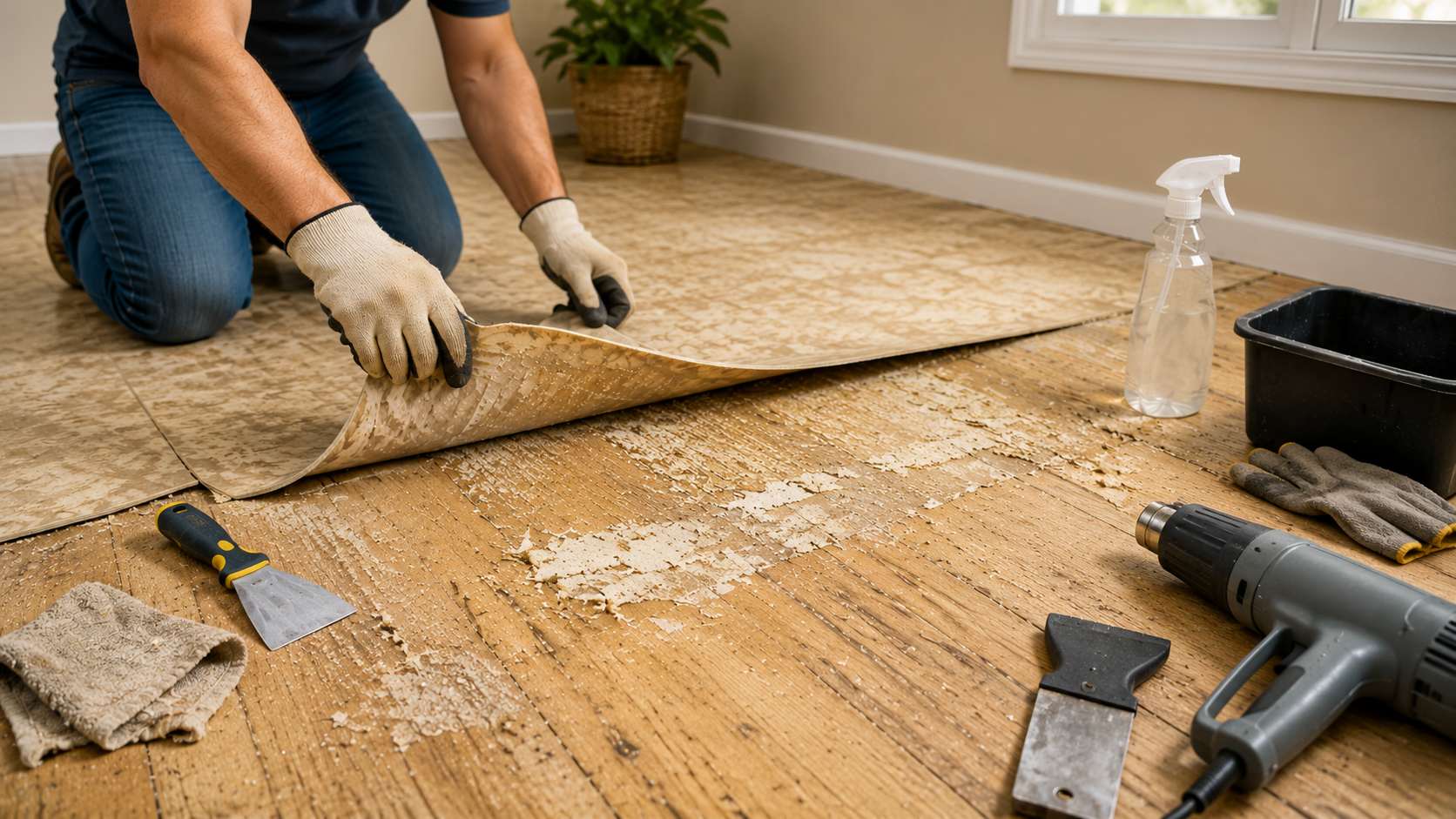 How to Remove Vinyl Flooring Glue Without Damaging the Subfloor